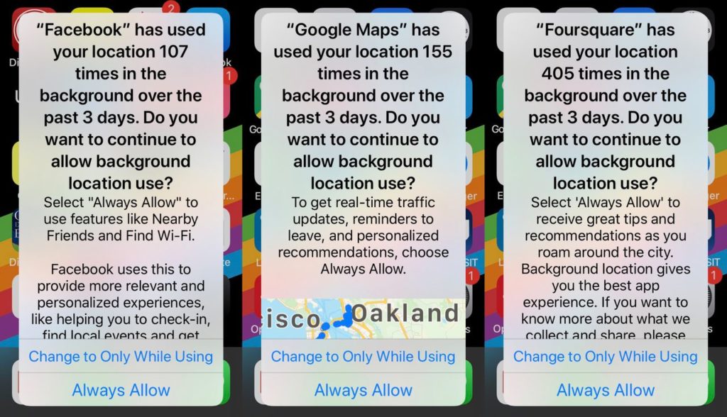 Frequent tracking reminders on iOS 13