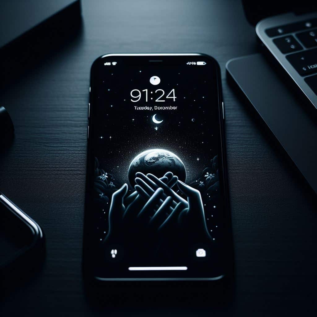 Standby Mode iPhone with Black Wallpaper