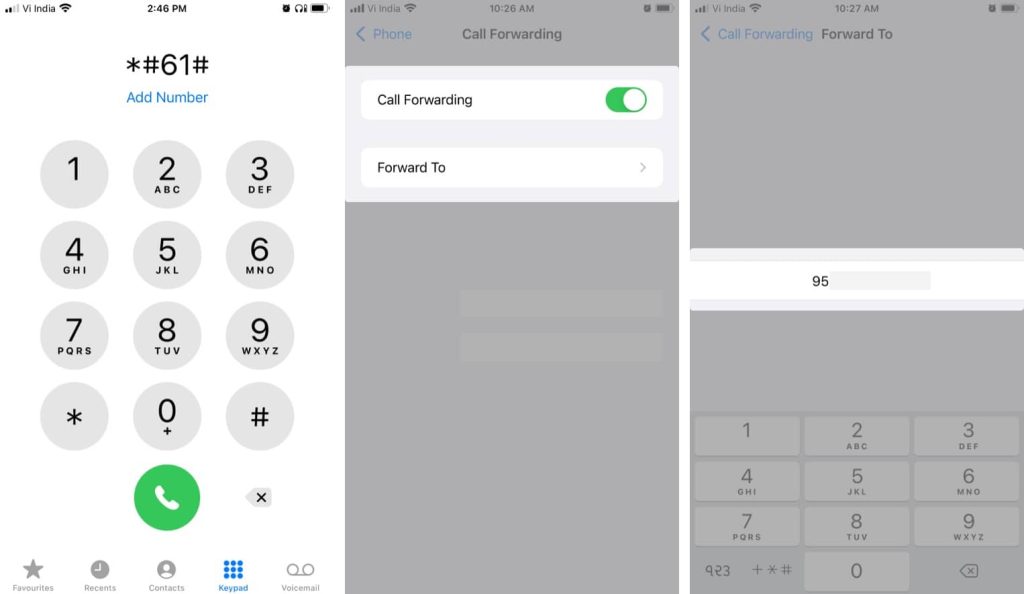 Turn on call forwarding