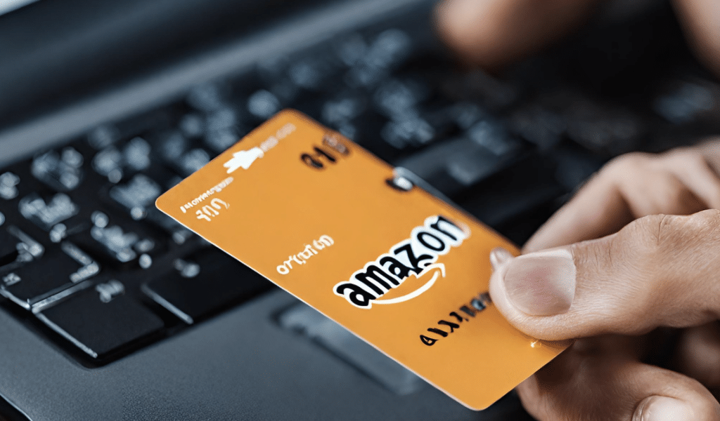A person using a Amazon gift card to make a payment on Amazon