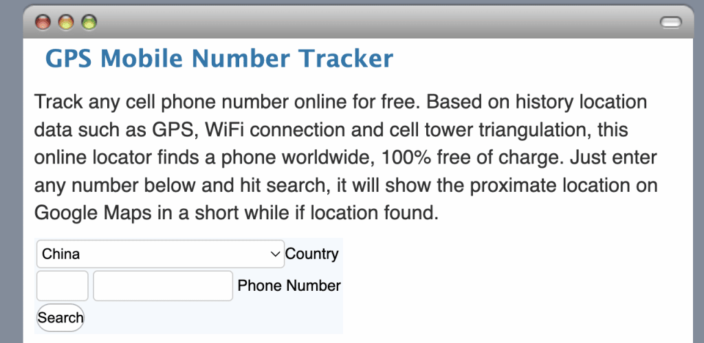 GPS mobile number tracker