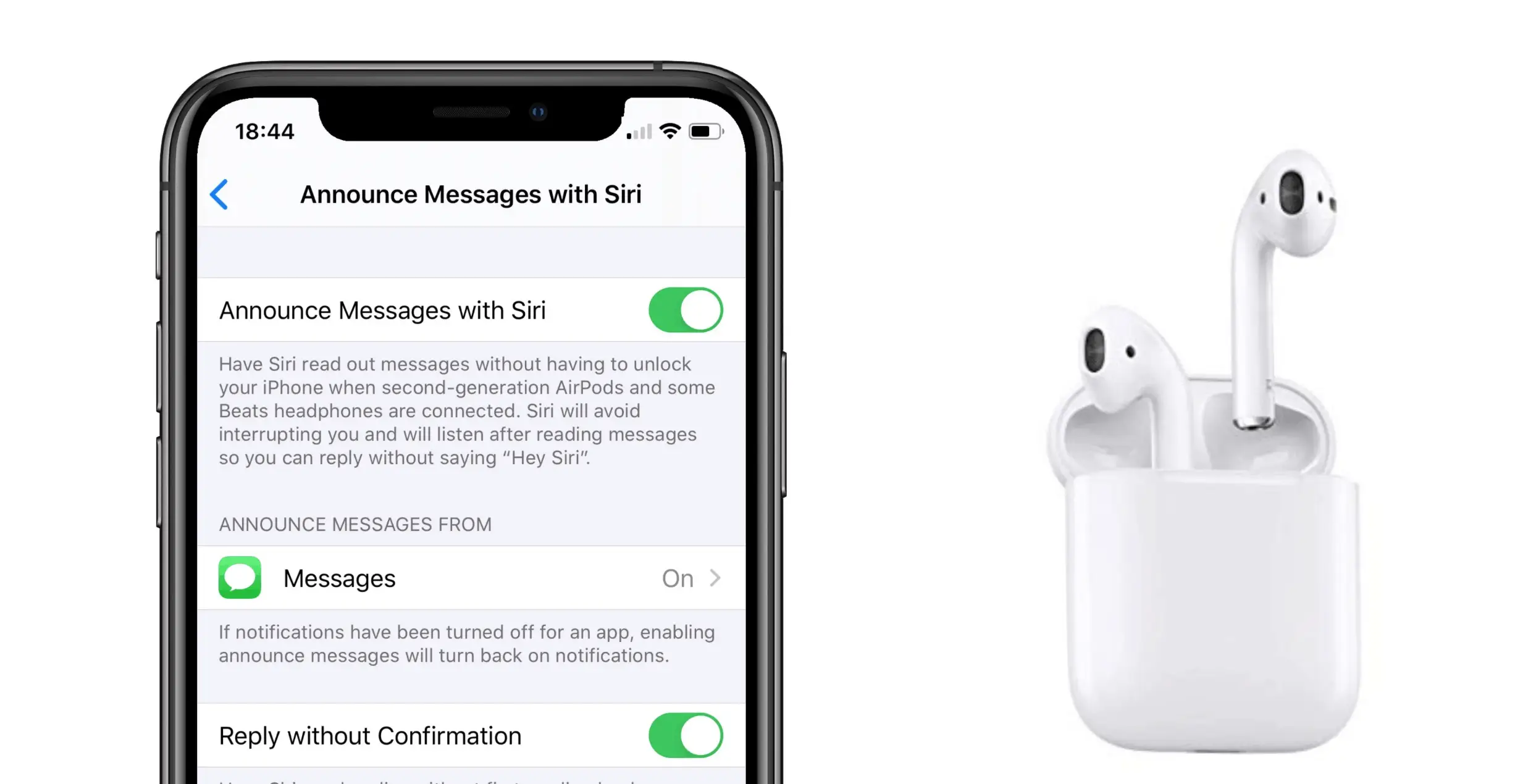 iOS 13.2 Brings Back 'Announce Message' Feature for AirPods