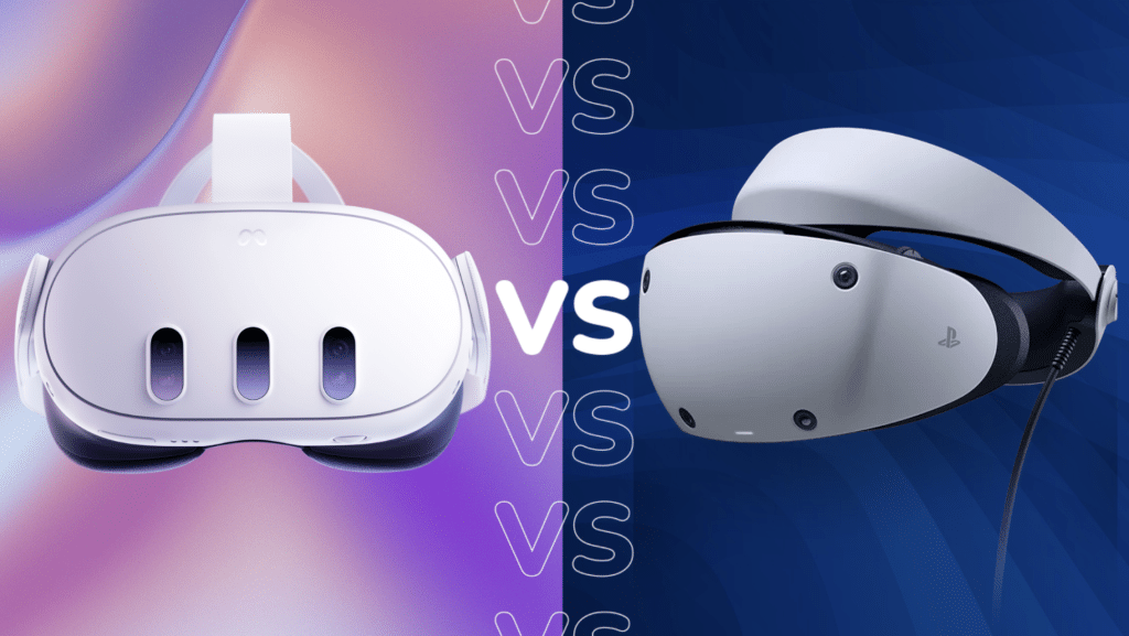 Meta Quest 3 vs PSVR2 in closeup